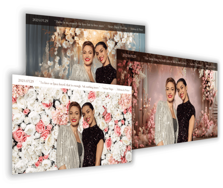 What do you mean by - Customizable BACKGROUNDS - EventJinny AI photo booth and video guestbook